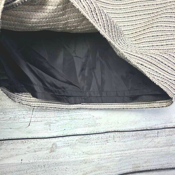 Loft Black White Metallic Stripe Tweed Skirt 10 - Picture 4 of 7